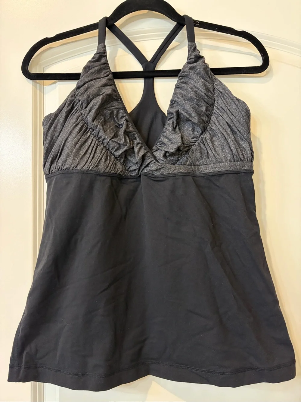 Lululemon Babydoll Tank Black and Grey 12